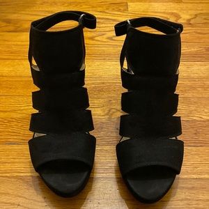 Naturalizer suede platform gladiator heels